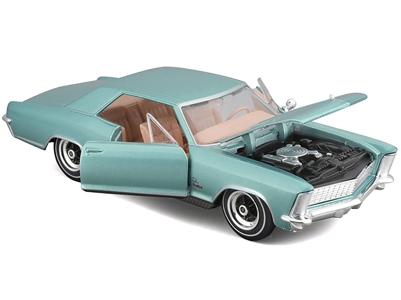 Angle. Maisto - 1965 Buick Riviera Gran Sport Light Blue Metallic "Special Edition" Series 1/26 Diecast Model Car by Maisto - Light Blue Metallic.