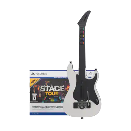 KRAMER
PlayStation GAME BUNDLE
90+ SHUS SONES STAGE TOUR 11% CHICKEN T LSAD
Order State - BASE - - -
redoctane gimo
KRAMER GUITAR CONTROLLER AND GAME ENSEMBLE
JEU ET CONTRÔLEUR GUITARE KRA
BRUSS SUTAR CONTROLLER - SAND R POUR GUITARE
For / Pour PSS' - T (Teen 13+)
