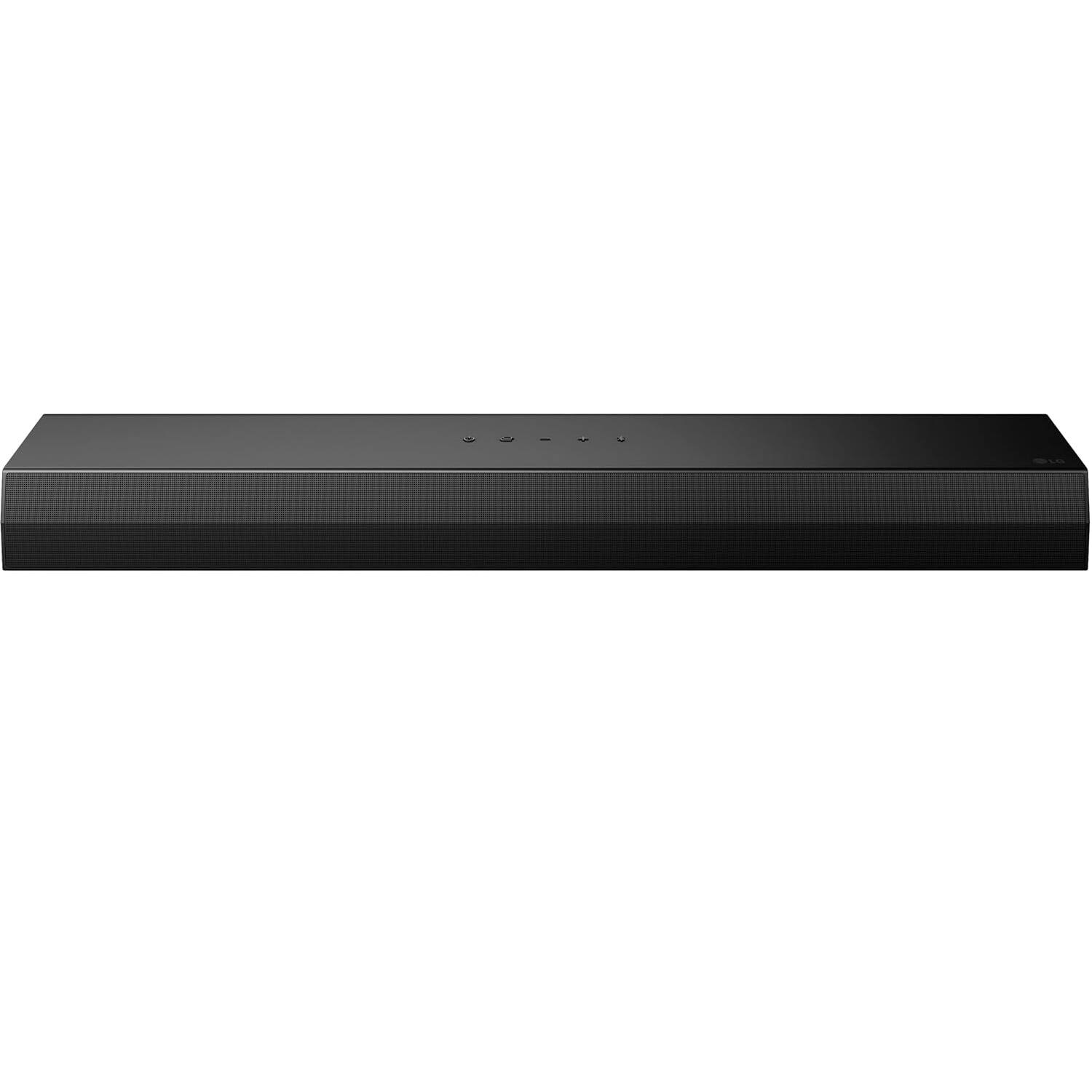 Left. LG - 2.0-Channel S20A Soundbar with Built-in Woofer, DTS Digital Surround, Bluetooth Connectivity - Black - Black.