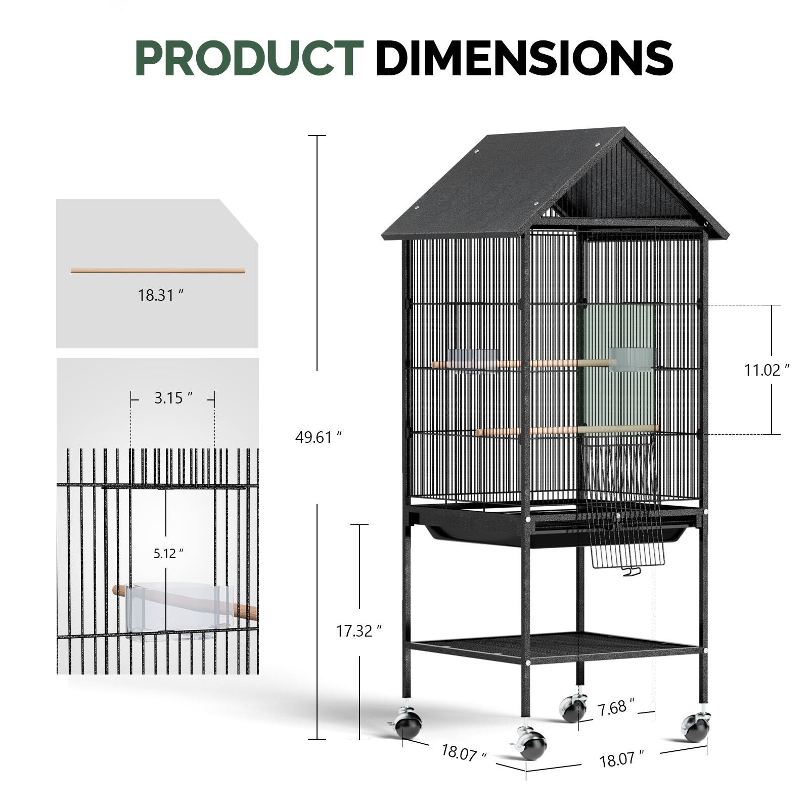 PRODUCT DIMENSIONS

- 18.31"
- 3.15"
- 11.02"
- 49.61"
- 5.12"
- 17.32"
- 7.68"
- 18.07"
- 18.07"