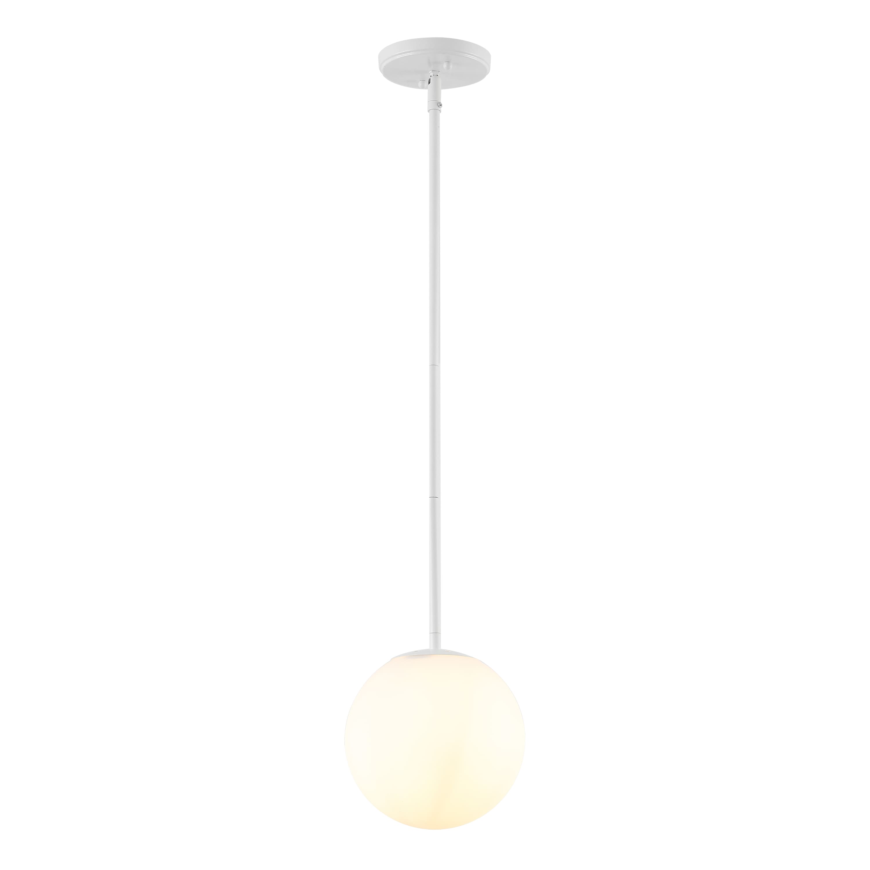 "Jonathan Y - Bleecker 7.75"" Metal/Glass Globe LED Pendant - White" price history on PriceWatchPro