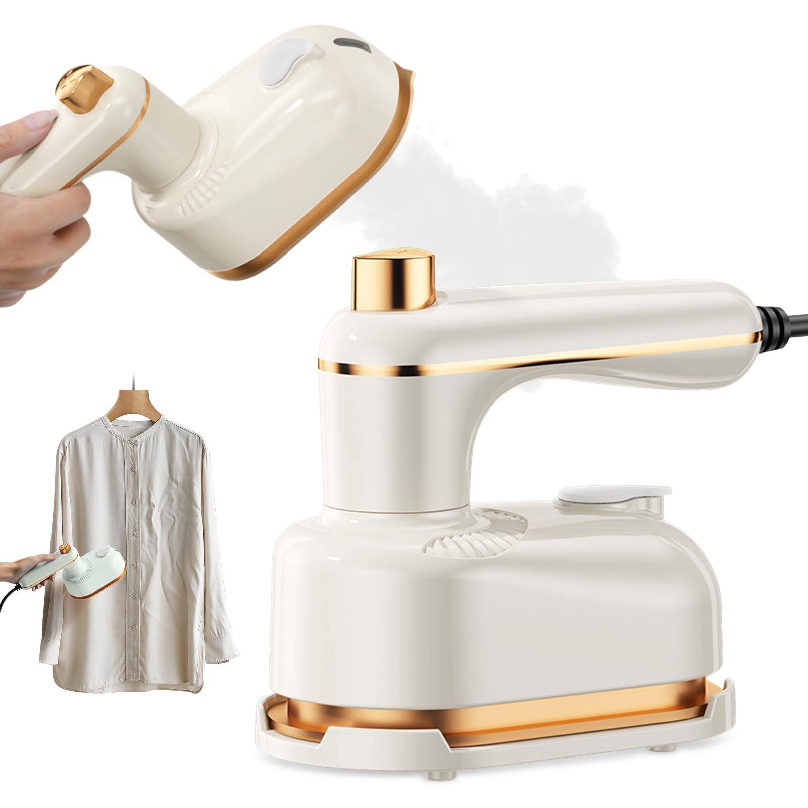 Front. DORLUKFU - Handheld Steam Iron with Anti-Scalding Base,2026 New1000W Portable Fabric Steamer for Clothes,2-in-1 Steamer and Irons,.