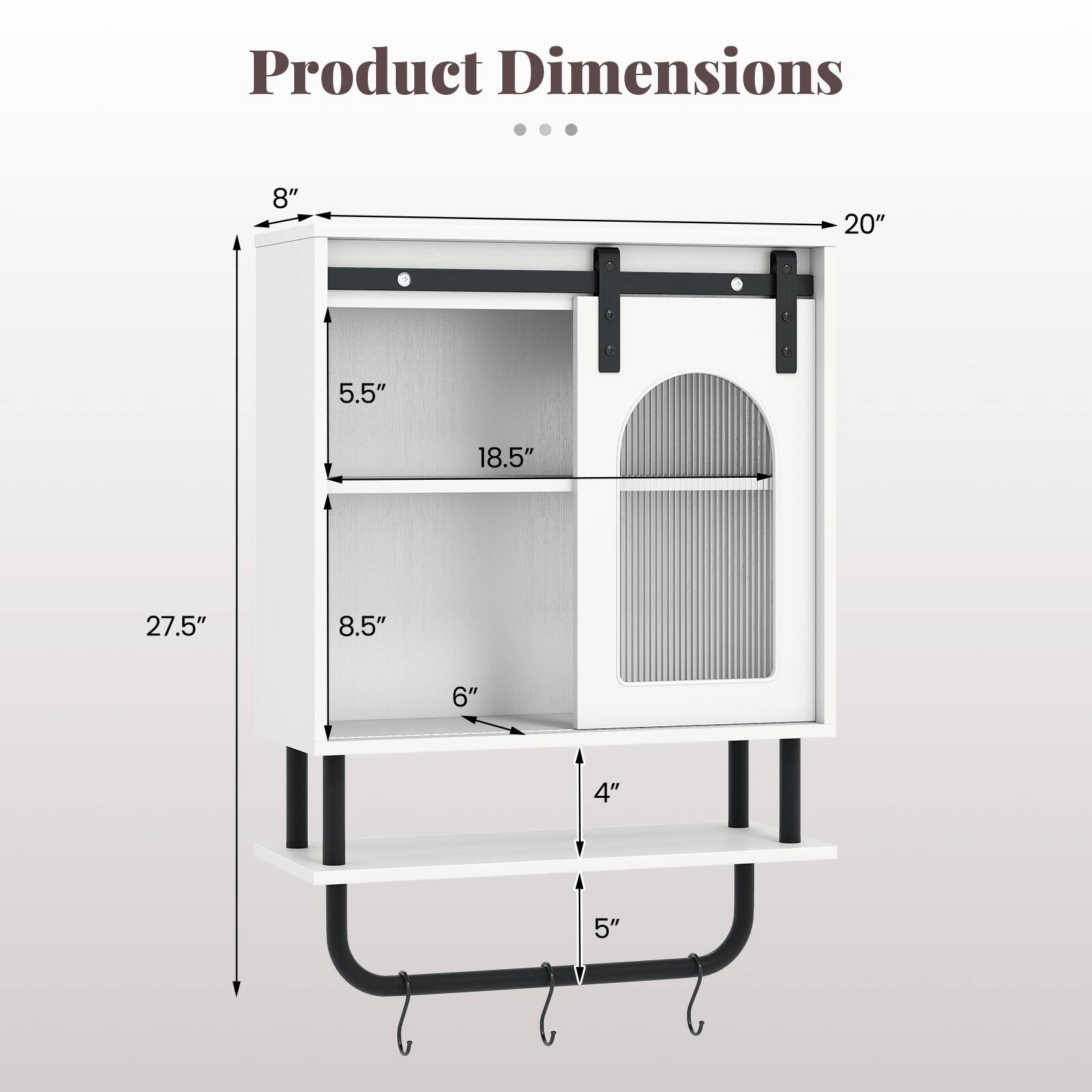 Product Dimensions: 8" x 20" x 5.5" x 18.5" x 27.5" x 8.5" x 6" x 4" x 5"