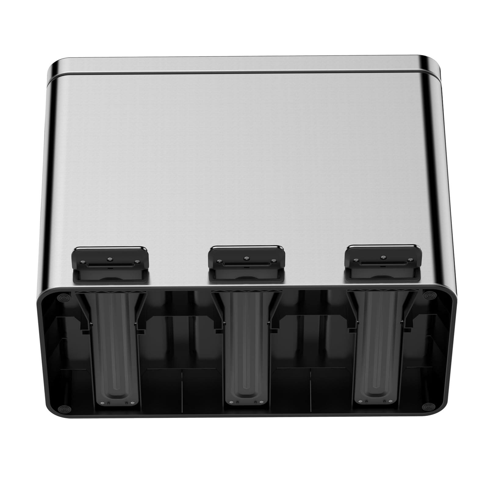 Left. Acekool - Trash Can, Stainless Steel Step Trash Can with Soft-Close Lid, Hands-Free Pedal.