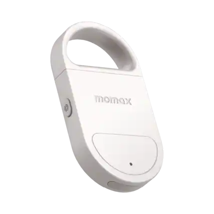 Front. Momax - PinBuzz Rechargeable Anti-Theft Personal Alarm With Find My Locator, White - White.