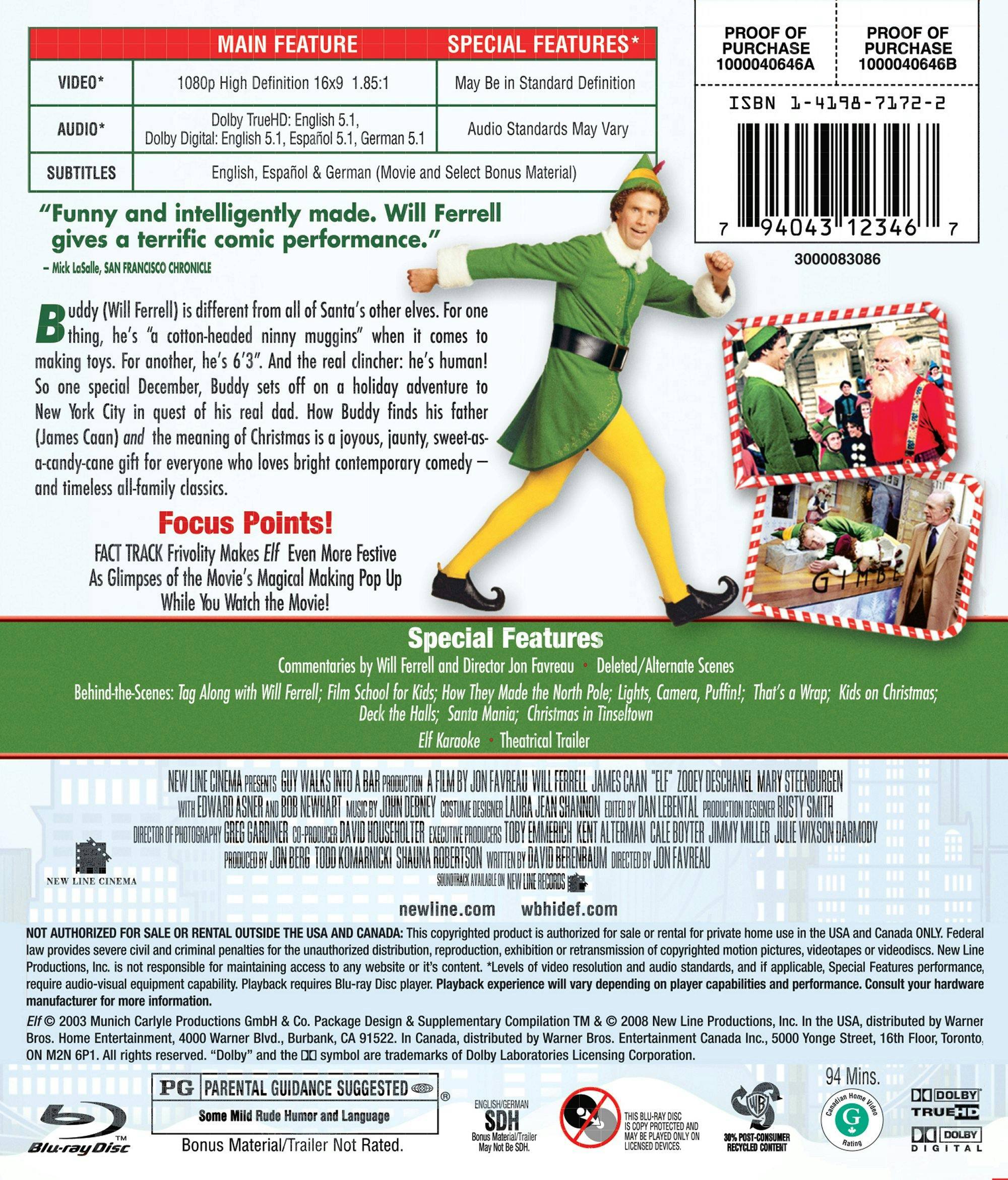 Back. Elf [Blu-ray].
