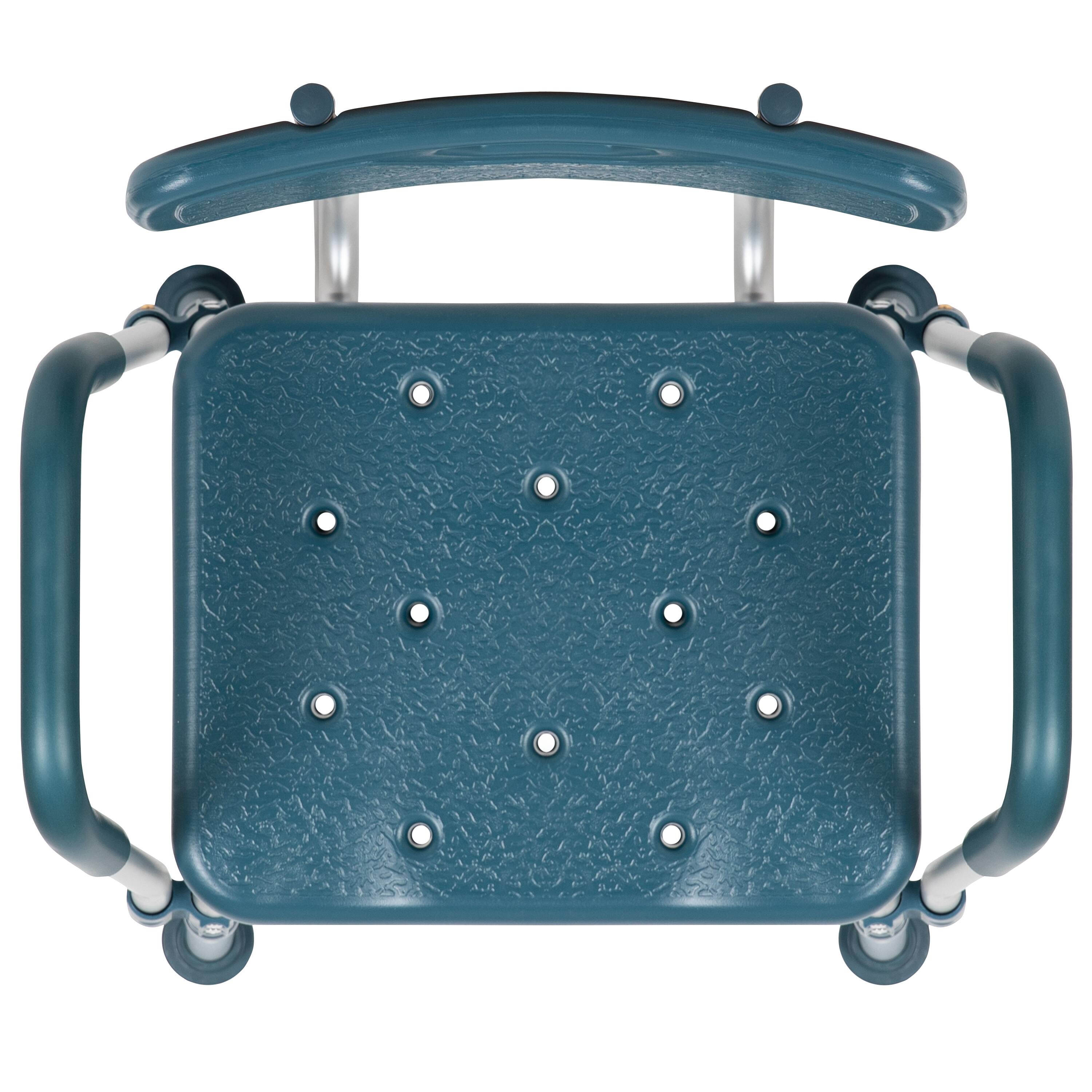 Alt View 9. Emma + Oliver - 300 Lb. Capacity Quick Release Back & Arm Shower Chair - Navy.