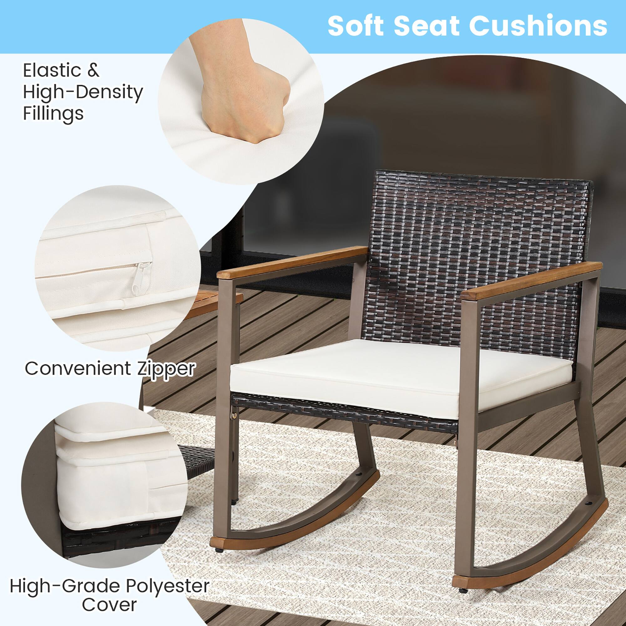 Soft Seat Cushions

- Elastic & High-Density Fillings
- Convenient Zipper
- High-Grade Polyester Cover