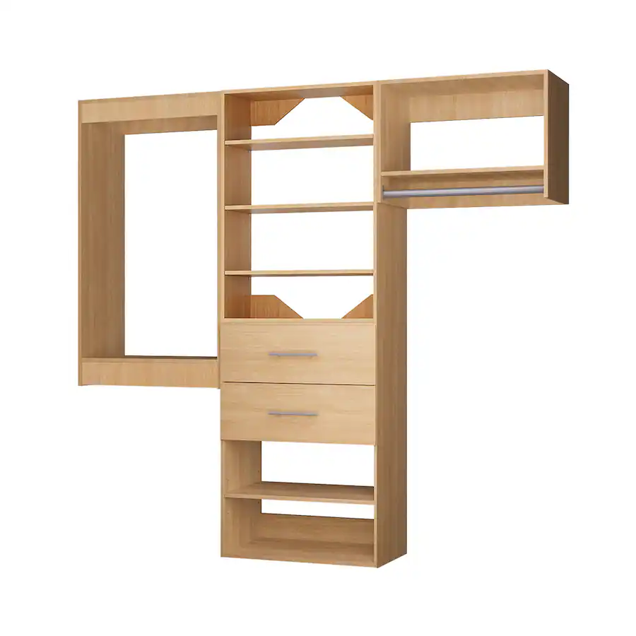 Roomtec 66 in Wood Modular Closet System Unit Customizable Wall Mounted ...