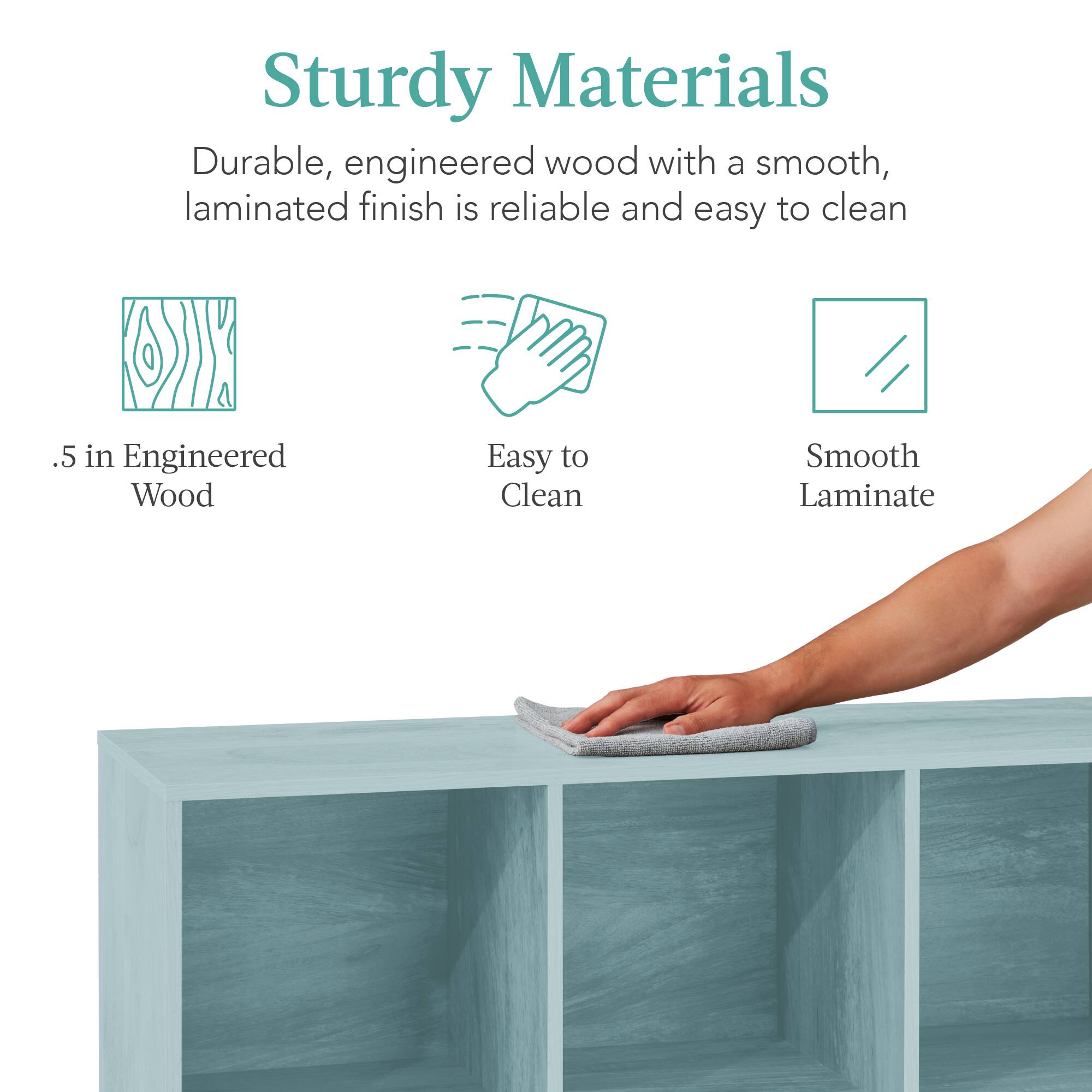 Sturdy Materials: Durable, engineered wood with a smooth, laminated finish is reliable and easy to clean. 

- 0.5 in Engineered Wood
- Easy to Clean
- Smooth Laminate