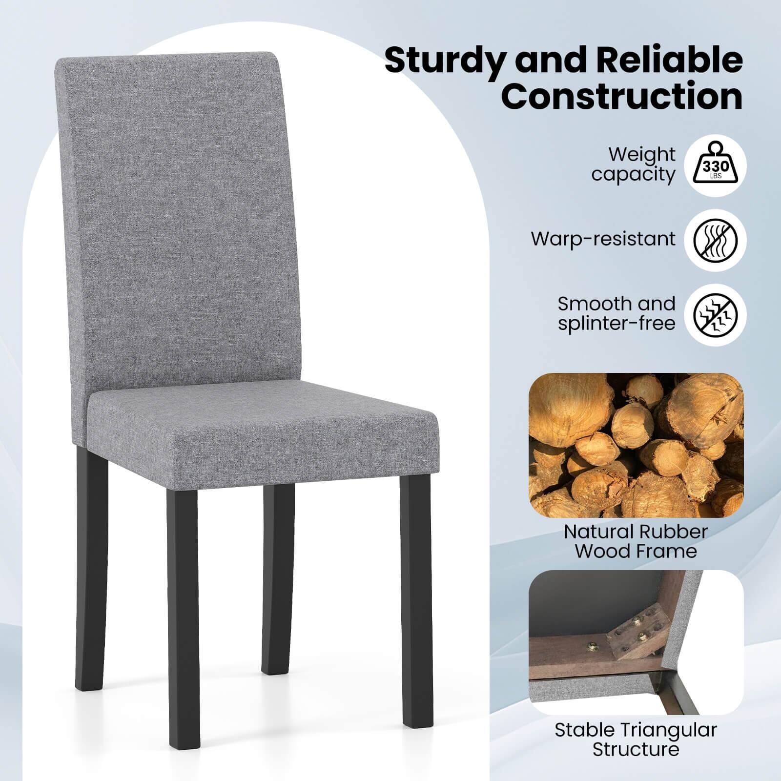 Sturdy and Reliable Construction  
Weight capacity 330 lbs  
Warp-resistant  
Smooth and splinter-free  
Natural Rubber Wood Frame  
Stable Triangular Structure