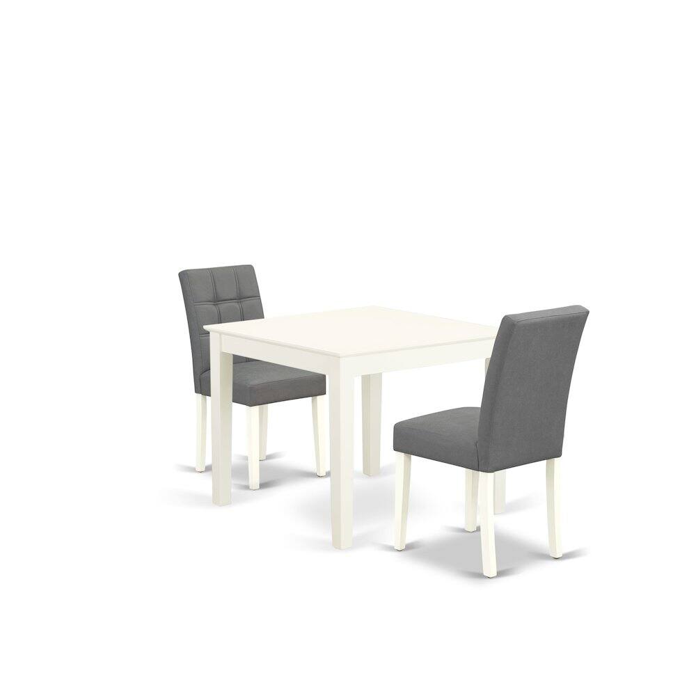 Alt View 3. East West Furniture - 3 Piece Dinner Table Set consists A Dining Kitchen Table - White.