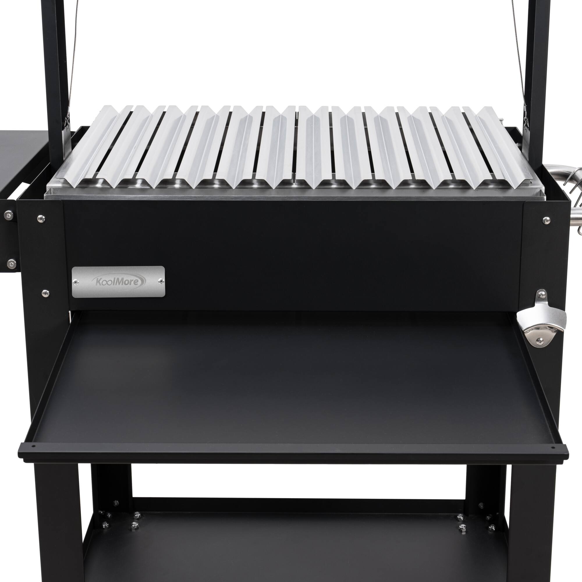 Alt View 5. Koolmore - 50 in. Argentine Charcoal Grill with Interchangeable V-Grates, Outdoor BBQ, in Black (KM-OG-AV-45) - Black.
