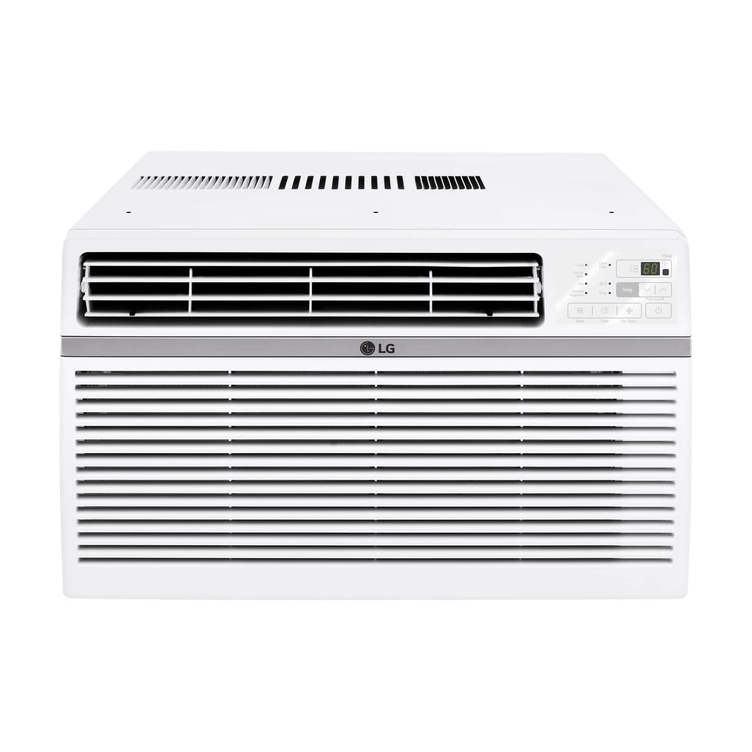 LG - 350 Sq. Ft. 8,000 BTU Window Air Conditioner with Remote - White - Front_Zoom