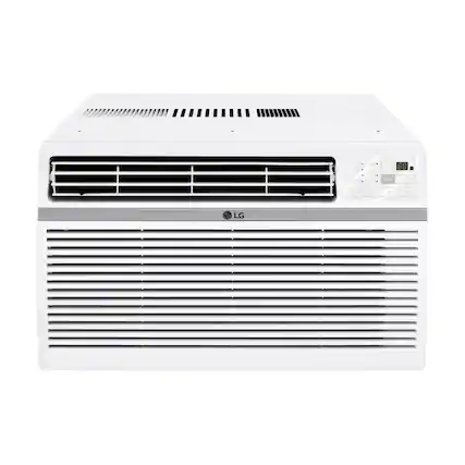Front. LG - 350 Sq. Ft. 8,000 BTU Window Air Conditioner with Remote - White.
