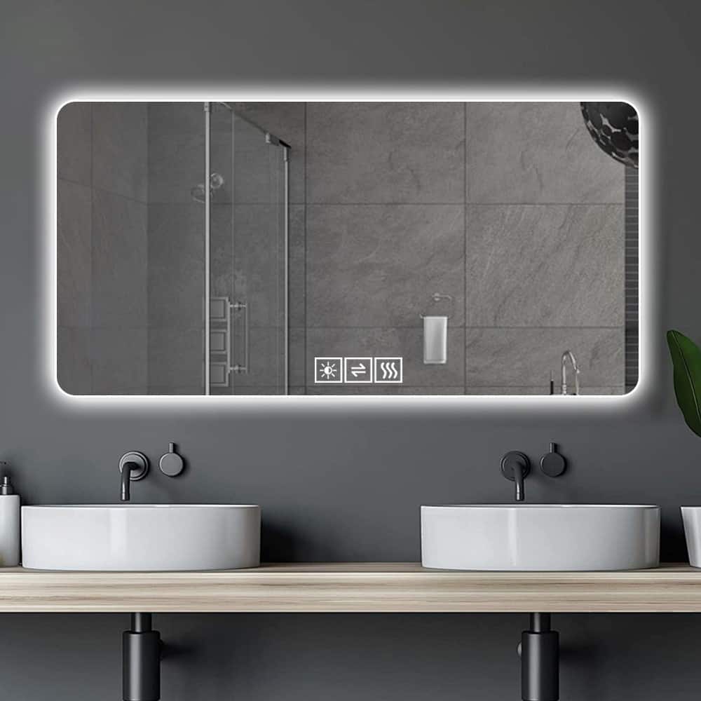 Boyel Living - 28 by 60 Inch LED Bathroom Mirror Three Color Dimmable Backlit with One Touch Demist