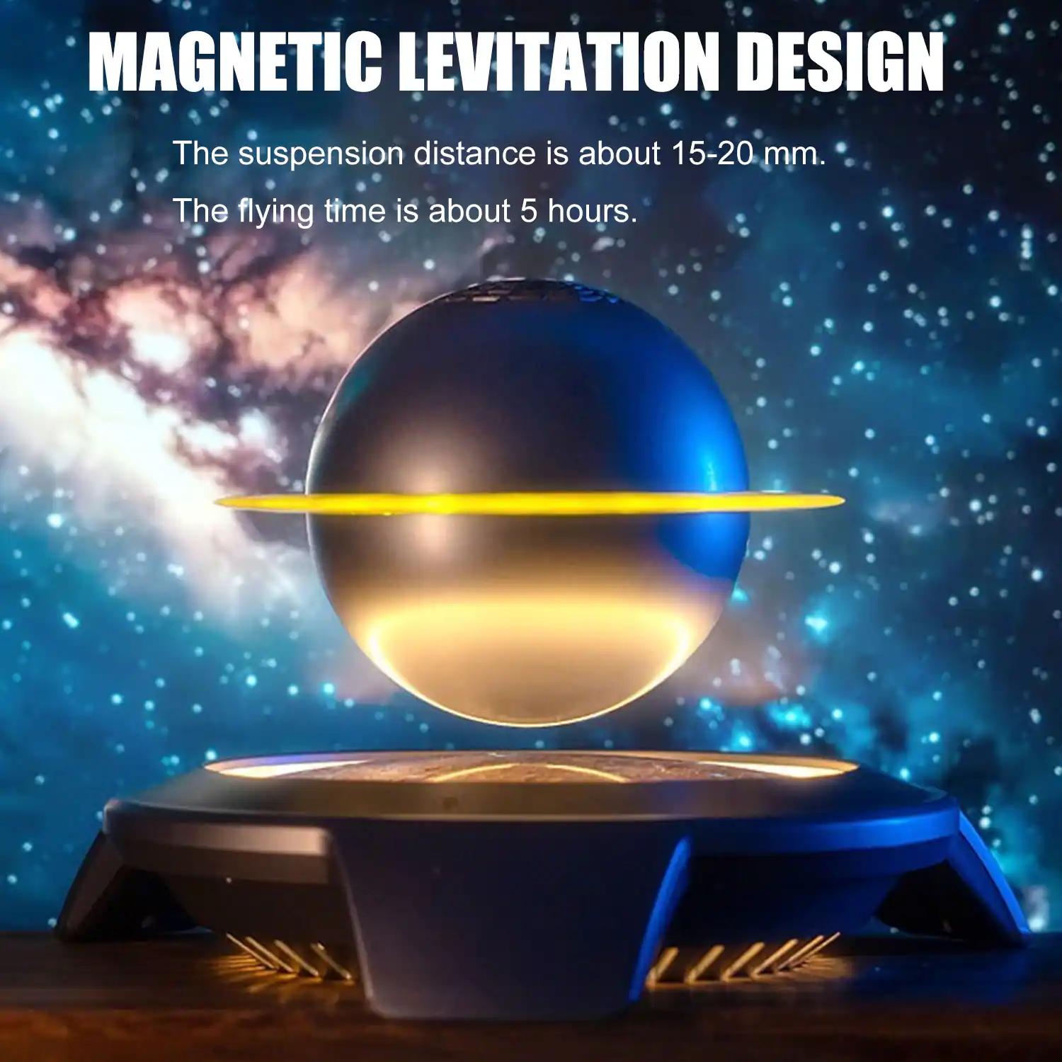 MAGNETIC LEVITATION DESIGN

The suspension distance is about 15-20 mm.

The flying time is about 5 hours.
