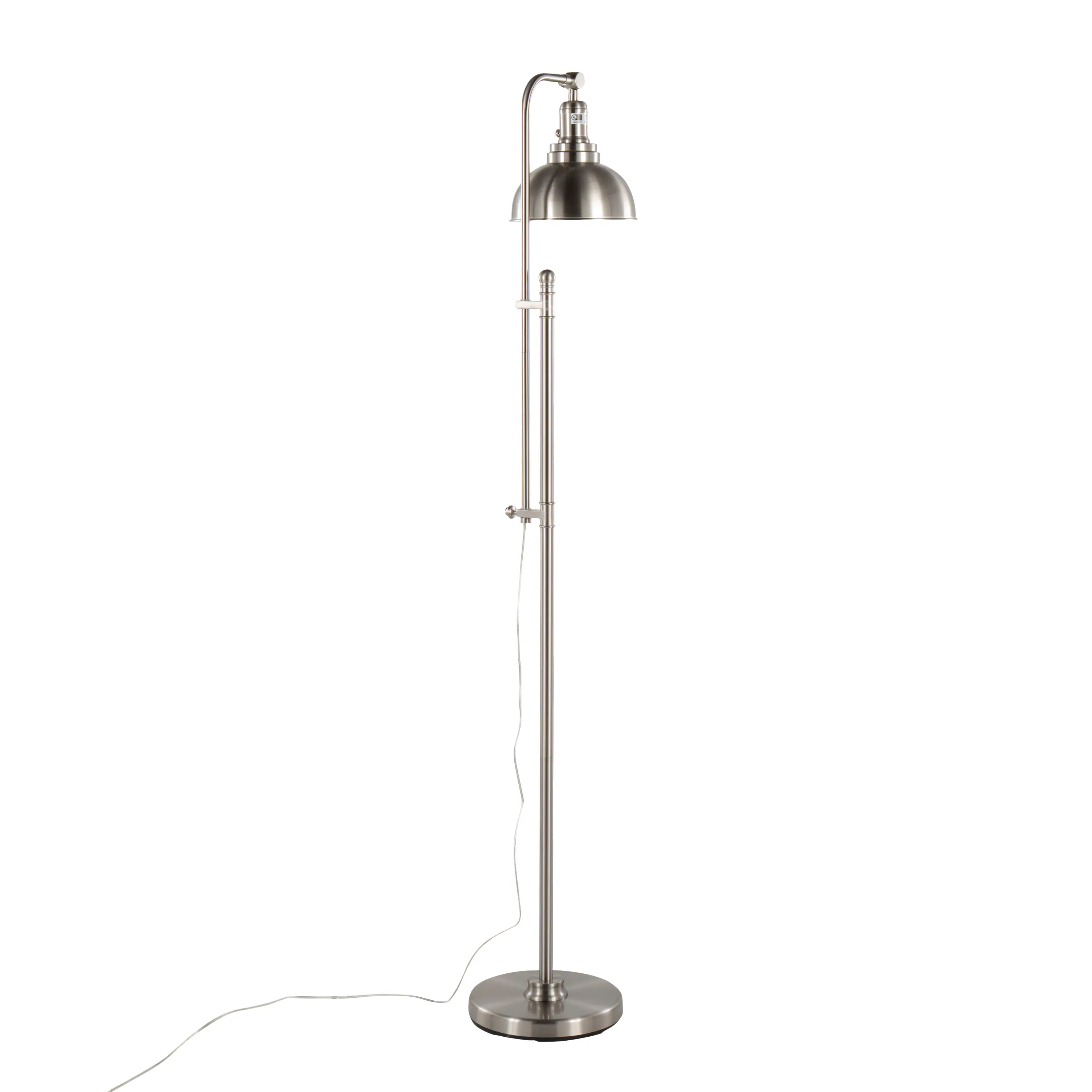 Back. Loheer - Loheer 66 Inch Brushed Nickel Floor Lamp Modern Standing Light for Living Room - Nickel.
