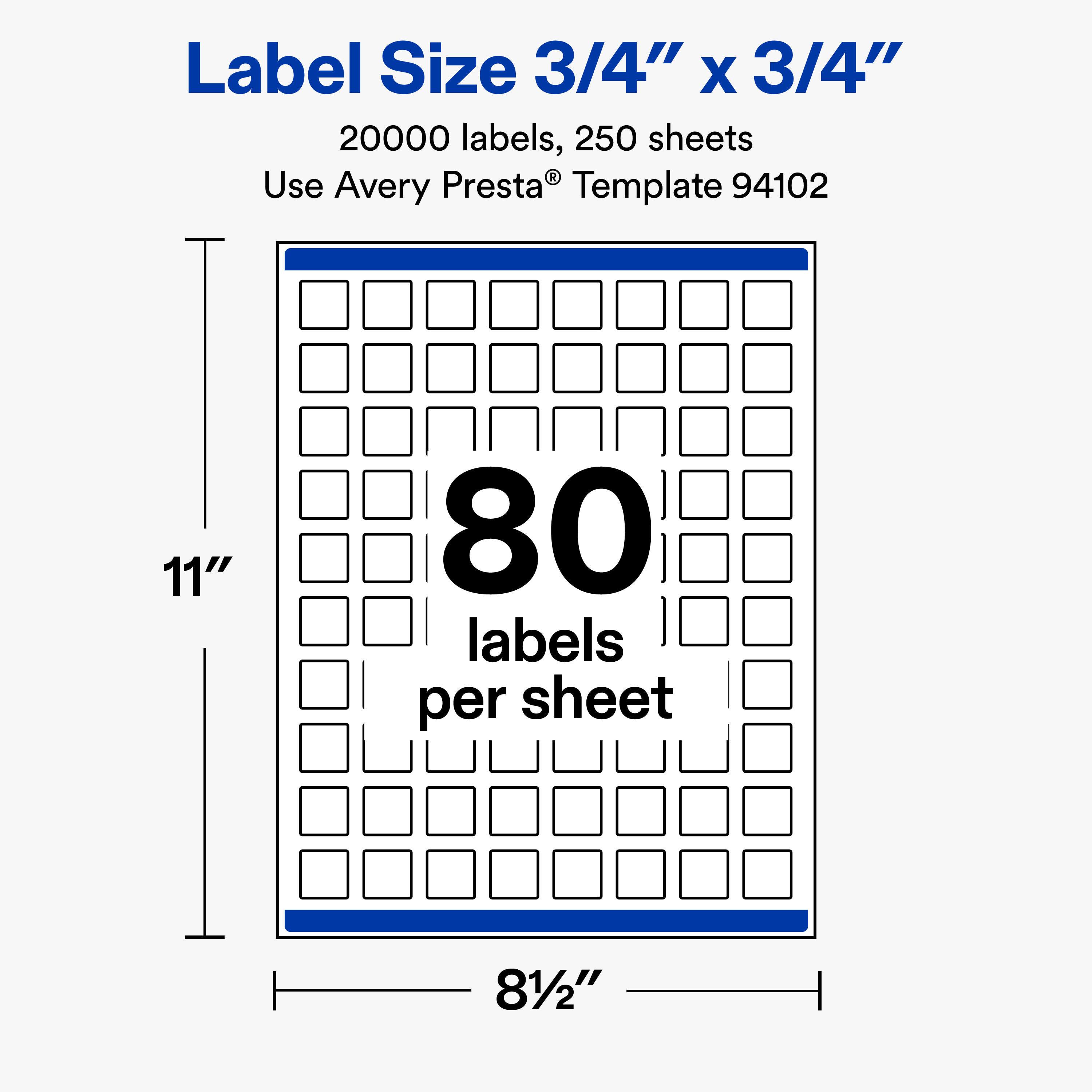 Avery Avery® Matte Square Labels, 3/4