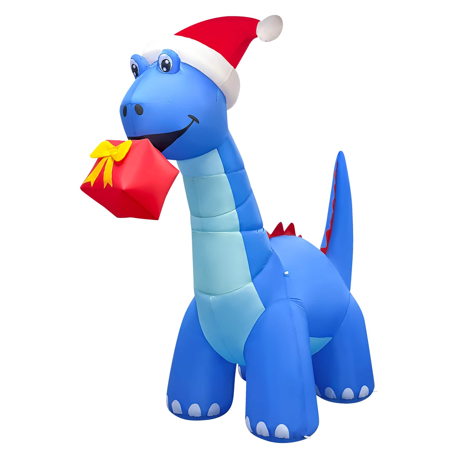 GOOSH Inflatables - GOOSH 8FT Animated Dinosaur Inflatable with Nodding Head and LED Lights - Blue