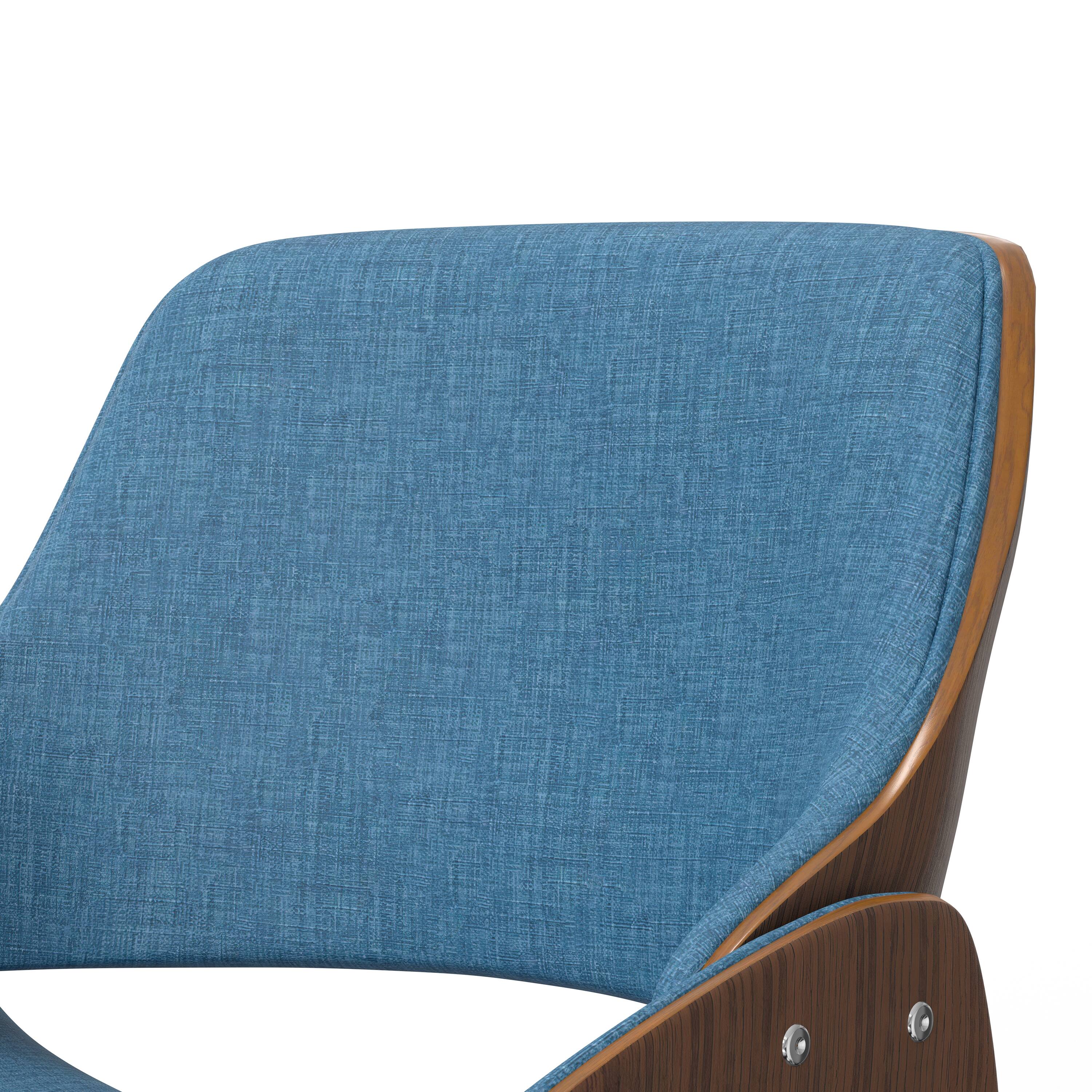 Alt View 4. Simpli Home - Malden Bentwood Dining Chair with Wood Back in Blue Linen Look Fabric - Blue.