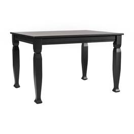 Flash Furniture - Grace 47" Solid Wood Dining Table with Turned Wooden Legs, Commercial Grade Heavy Duty Rectangle Wood Table for 4 - Black