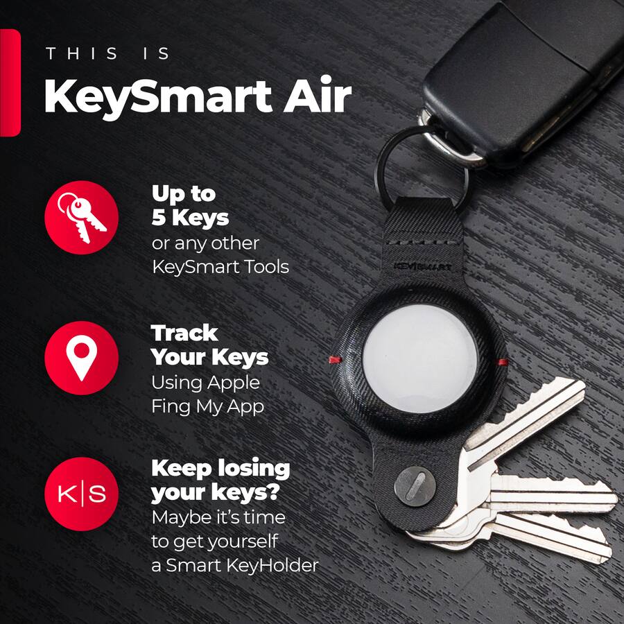 KeySmart Air Compact Key Tracker and Holder For AirTag Vegan