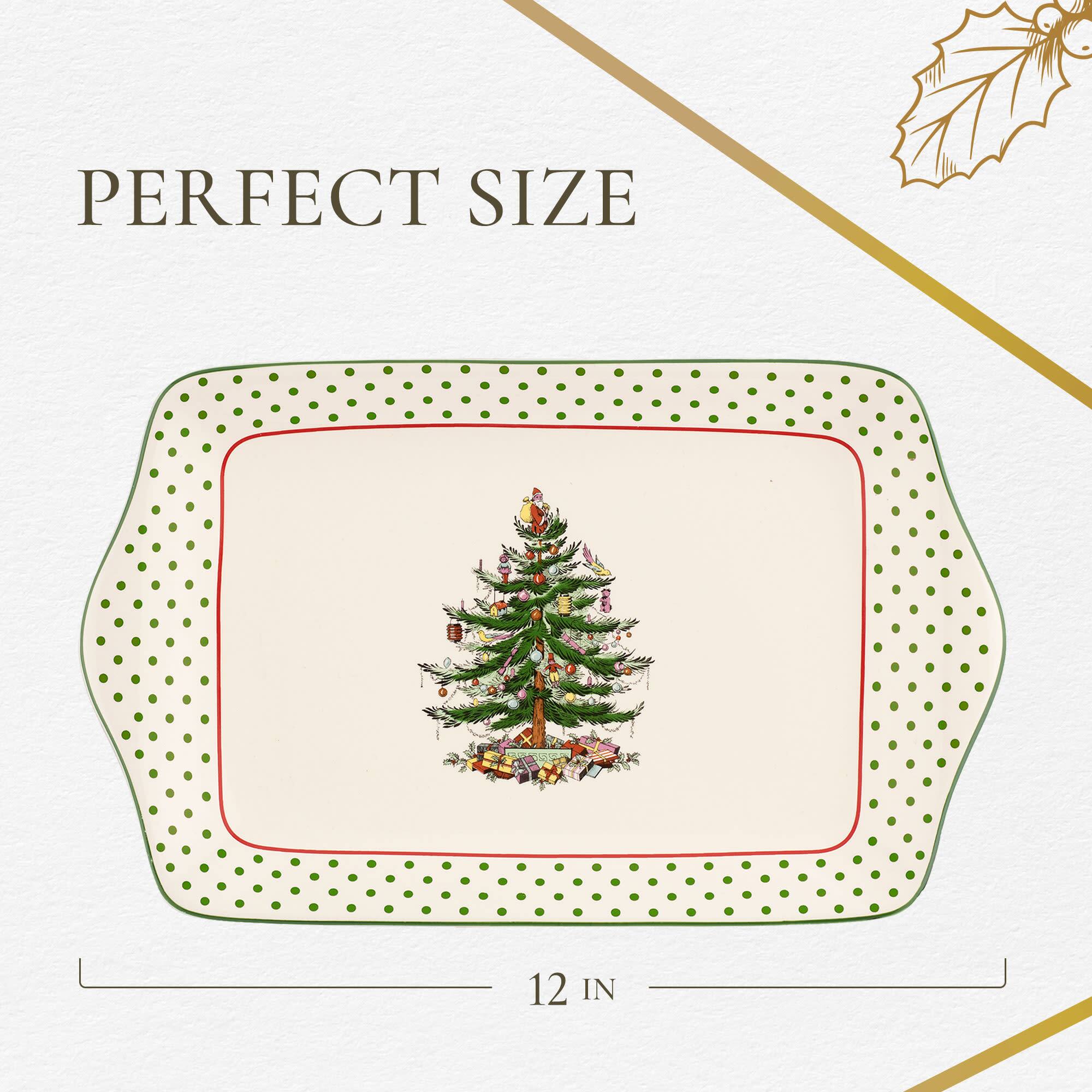 Spode Christmas Tree Collection 12 Inch Dessert Tray Polka Dot ...