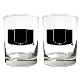 Great American Products - Miami Hurricanes 15oz. Legacy Rocks Glass Set - Multicolor