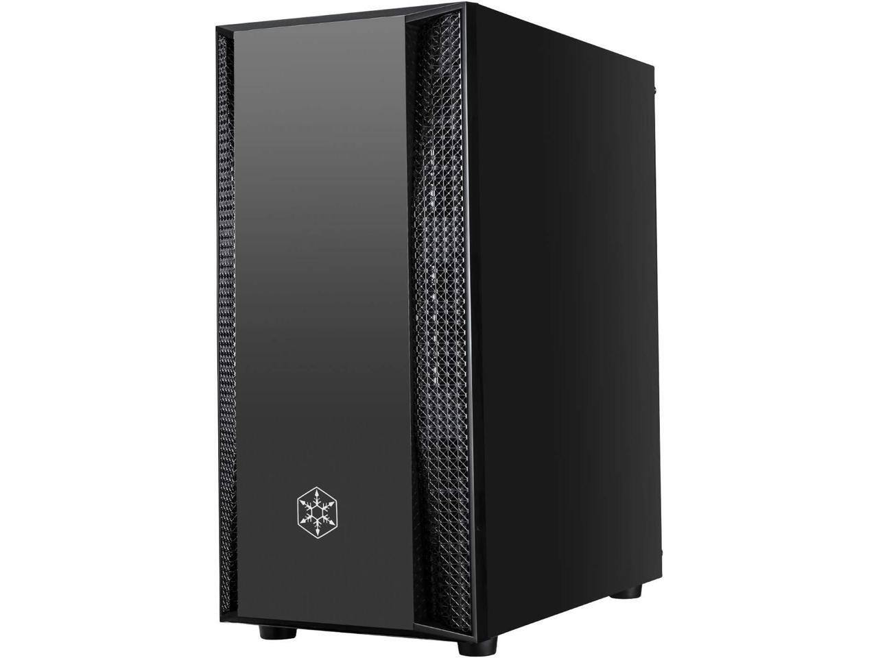 Alt View 2. SilverStone - SilverStone FARA B1 RGB Sleek tempered glass mid-tower ATX case with RGB fans, SST-FAB1B-RGB (Black) - Black.