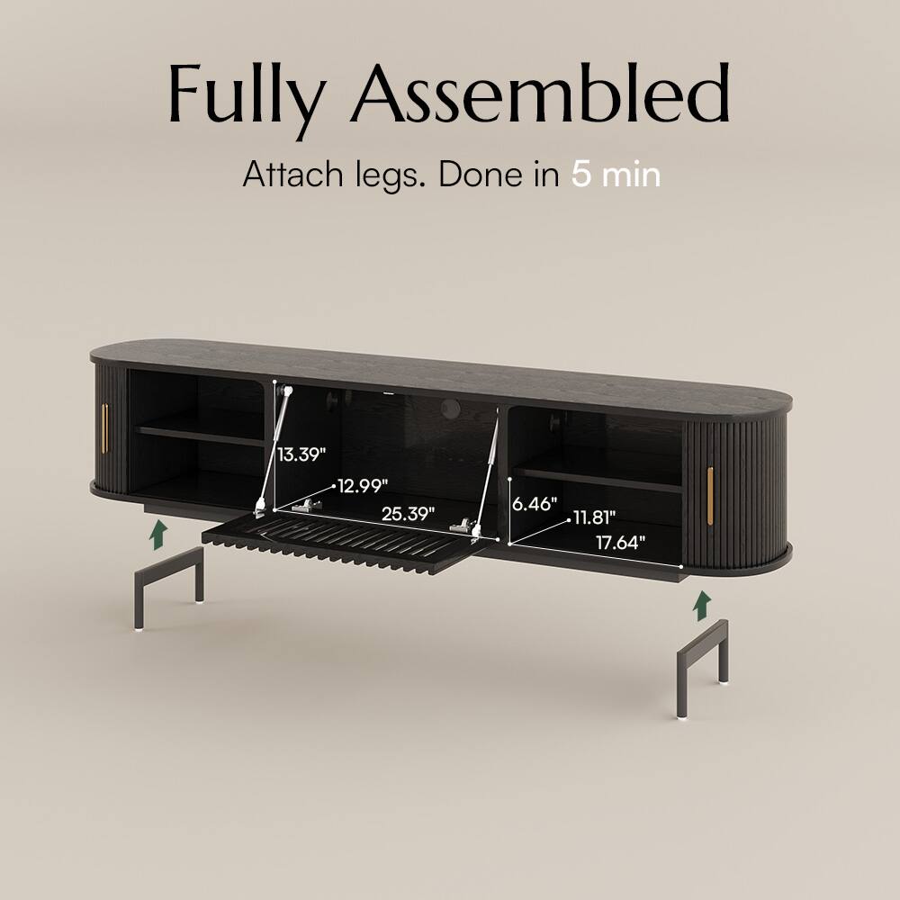 Fully Assembled  
Attach legs. Done in 5 min  

13.39"  
12.99"  
25.39"  
6.46"  
11.81"  
17.64"