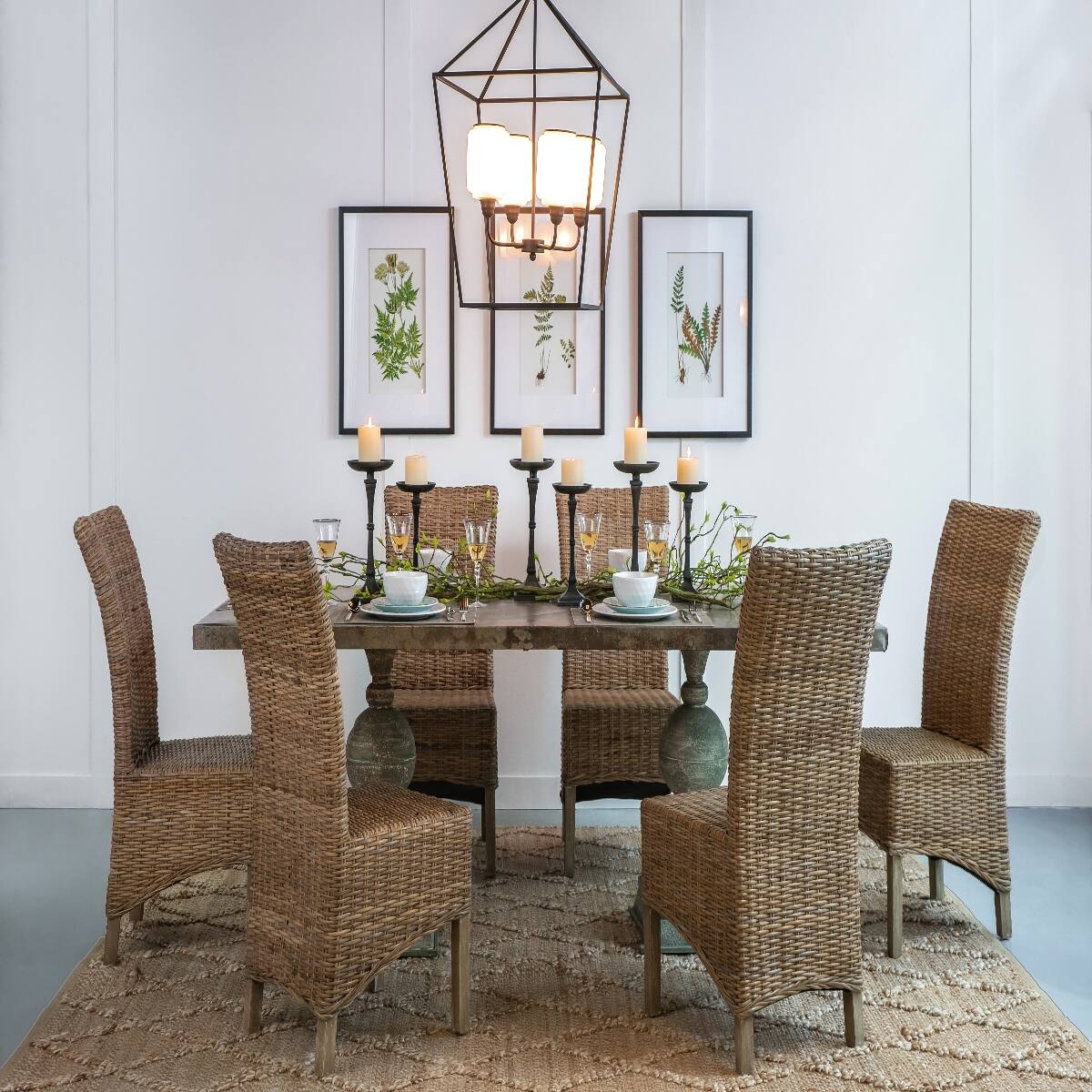 Alt View 1. Loheer - Loheer Black Iron Chandelier with Opaque Glass, Industrial Hanging Light Fixture for Dining Room and Entryway.