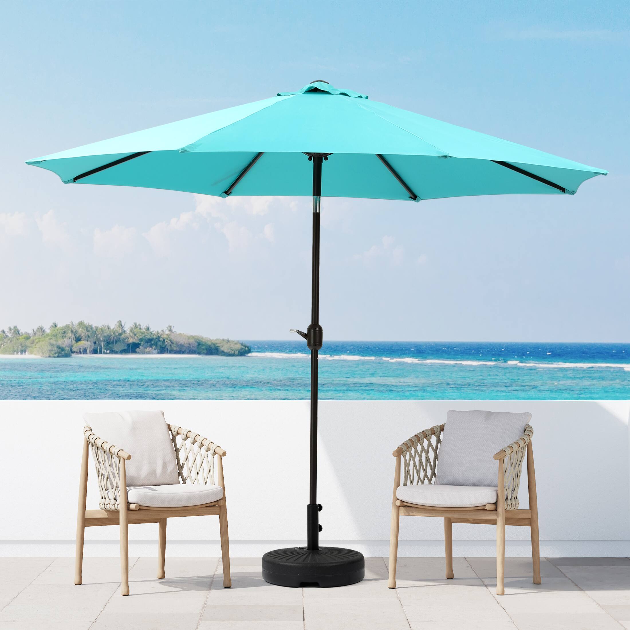 Angle. WestinTrends - WestinTrends Paolo 9 ft. Patio Table Umbrella with tilt and crank features - Turquoise.
