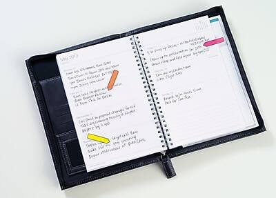 Sure, here is the corrected and grouped text from the image:

**Left Page:**

- **May 2013**
  - **Monday, May 6**
    - 12:25 PM: Meeting with John Doe
    - 1:30 PM: Lunch with Jane Doe
    - 2:30 PM: Team meeting
    - 3:30 PM: Call with Bob Smith
  - **Tuesday, May 7**
    - 10:00 AM: Presentation to the board
    - 11:00 AM: Meeting with the marketing team
    - 12:00 PM: Lunch with Sarah
    - 1:00 PM: Call with John Doe
  - **Wednesday, May 8**
    - 9:00 AM: Meeting with the sales team
    - 10:00 AM: Call with Jane Doe
    - 11:00 AM: Lunch with Bob Smith
    - 12:00 PM: Meeting with the finance team
  - **Thursday, May 9**
    - 10:00 AM: Call with John Doe
    - 