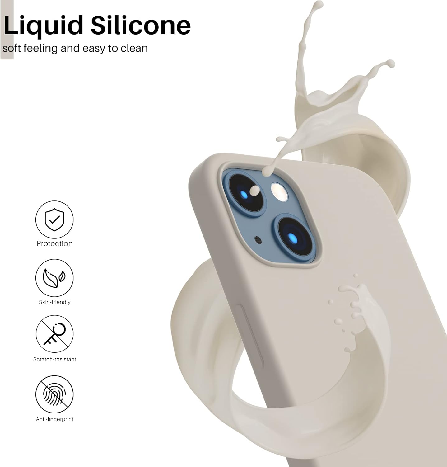 Liquid Silicone soft feeling and easy to clean
Protection
Skin-friendly
Scratch-resistant
Anti-fingerprint