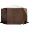 Front. VEVOR - Gazebo Screen Tent, 12 x 12 ft, 6 Sided Pop-up Camping Canopy Shelter Tent with Mesh Windows, Portable Carry Bag - Brown.
