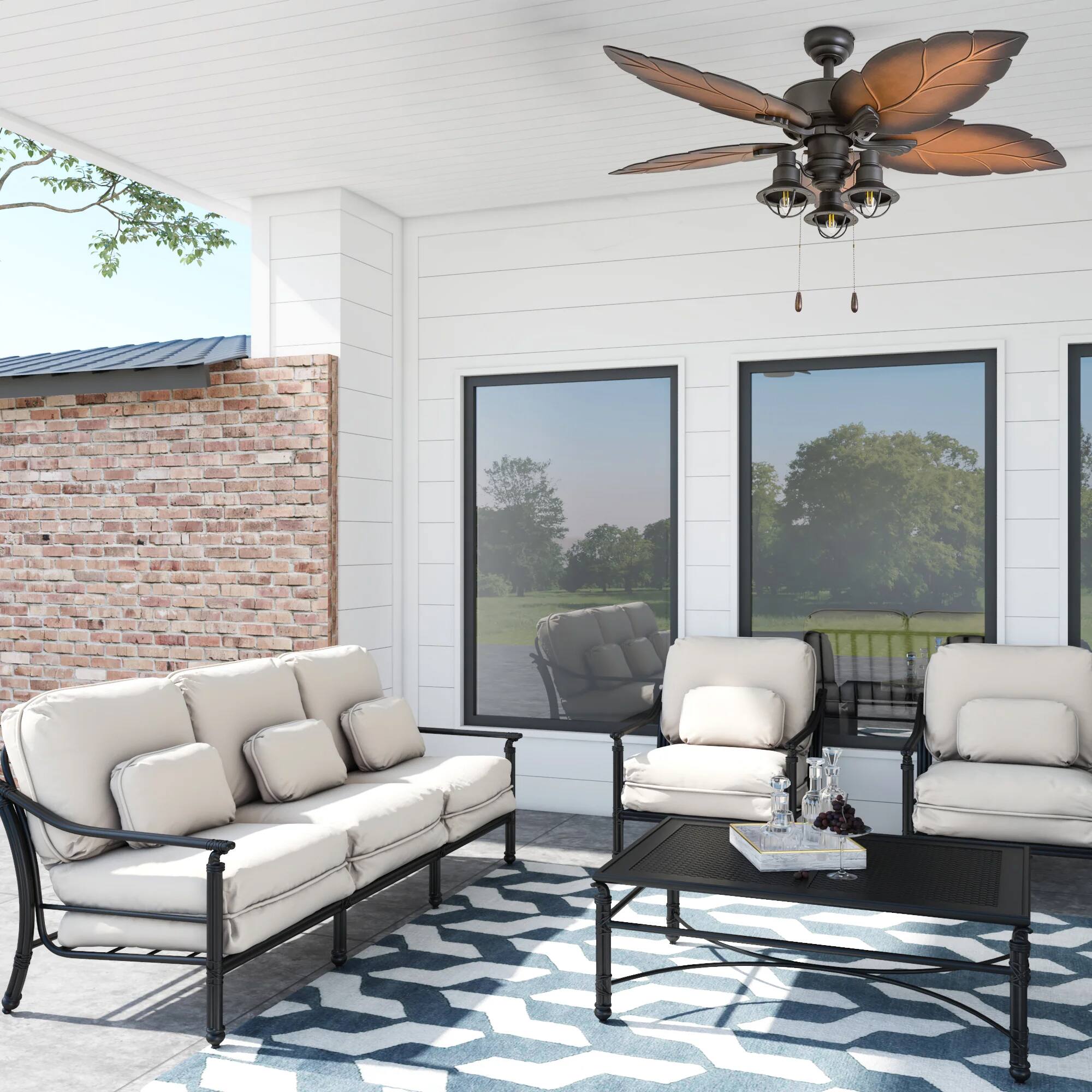 Alt View 7. Prominence Home - Prominence Home Ocean Crest 52" Tropical Indoor or Outdoor ceiling Fan, Bronze - Bronze.