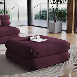 Jubilee Modular Performance Velvet Ottoman by Modway - Mulberry