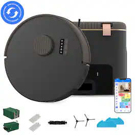 bObsweep - Bio Auto-Empty Robot Vacuum & Mop with 100-Day Dock, Activate Charcoal Odor Filtration, Made of Bio-Based Plastic - Rock
