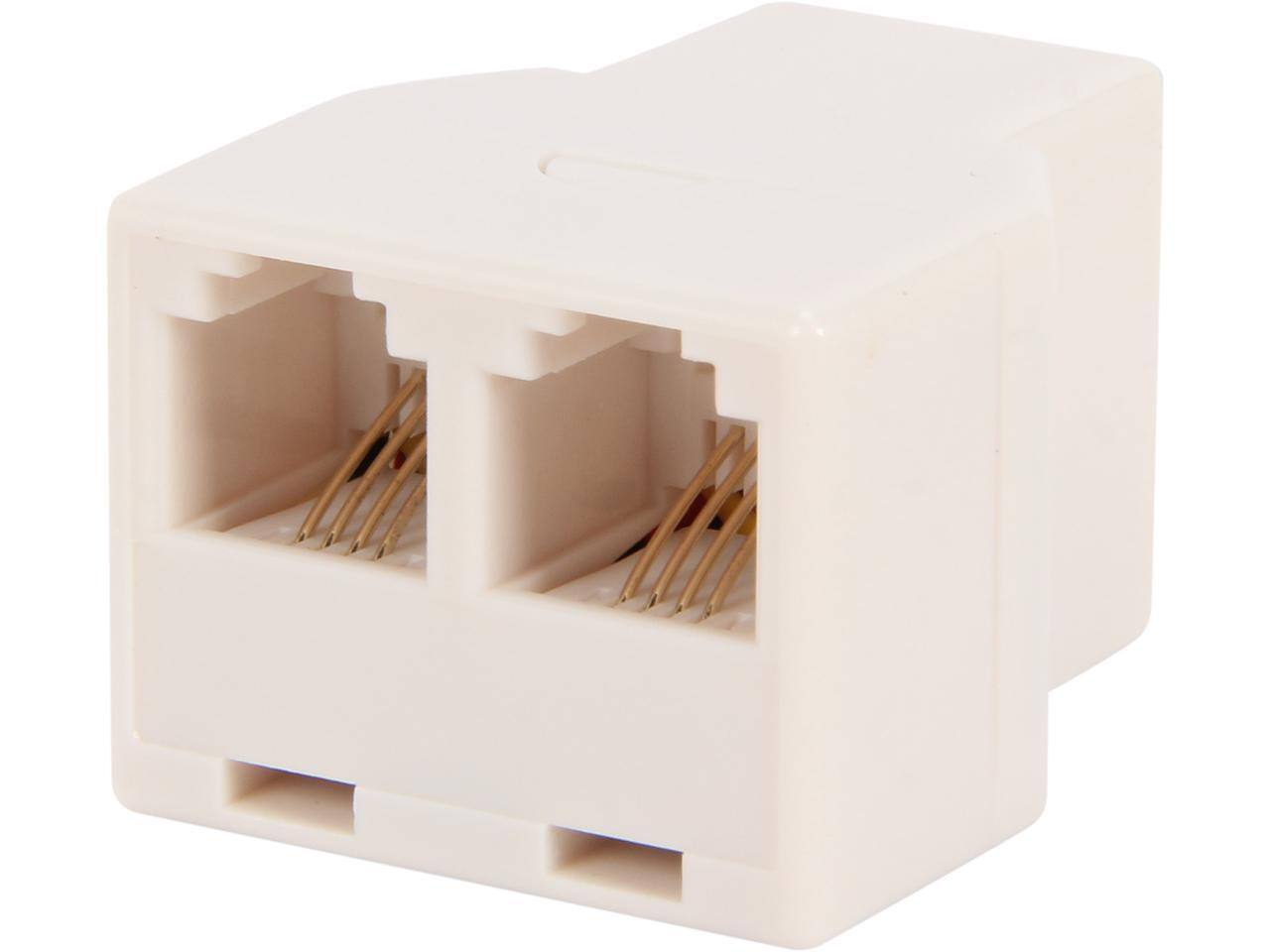 Front. Nippon Labs - Nippon Labs AD-64-F2F-WH RJ11 Telephone Jack Splitter Adapter, Male to 2 Female, White.