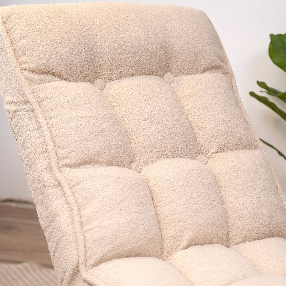 Alt View 9. Loheer - Loheer Adjustable Floor Chair Japanese Tatami Lazy Sofa White - White.