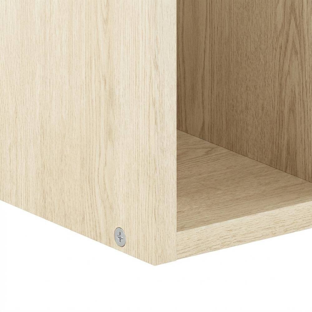 Alt View 2. FurniFact - Wooden Desktop Bookshelf Storage Organizer in Brown with Multi-Functional Design - Bauhaus Oak.