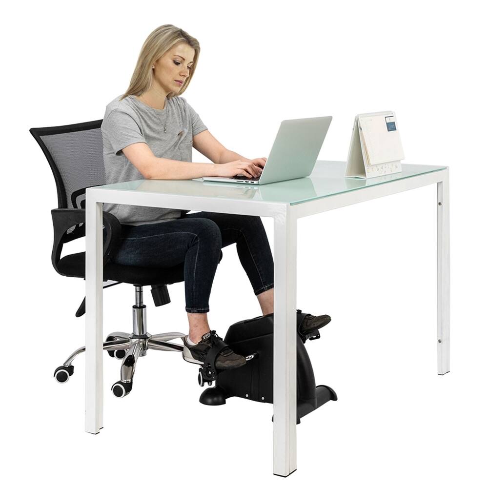 Angle. Loheer - Loheer Mini Exercise Bike Under Desk Pedal Exerciser Hand and Foot Trainer for Home Office Black - Black.