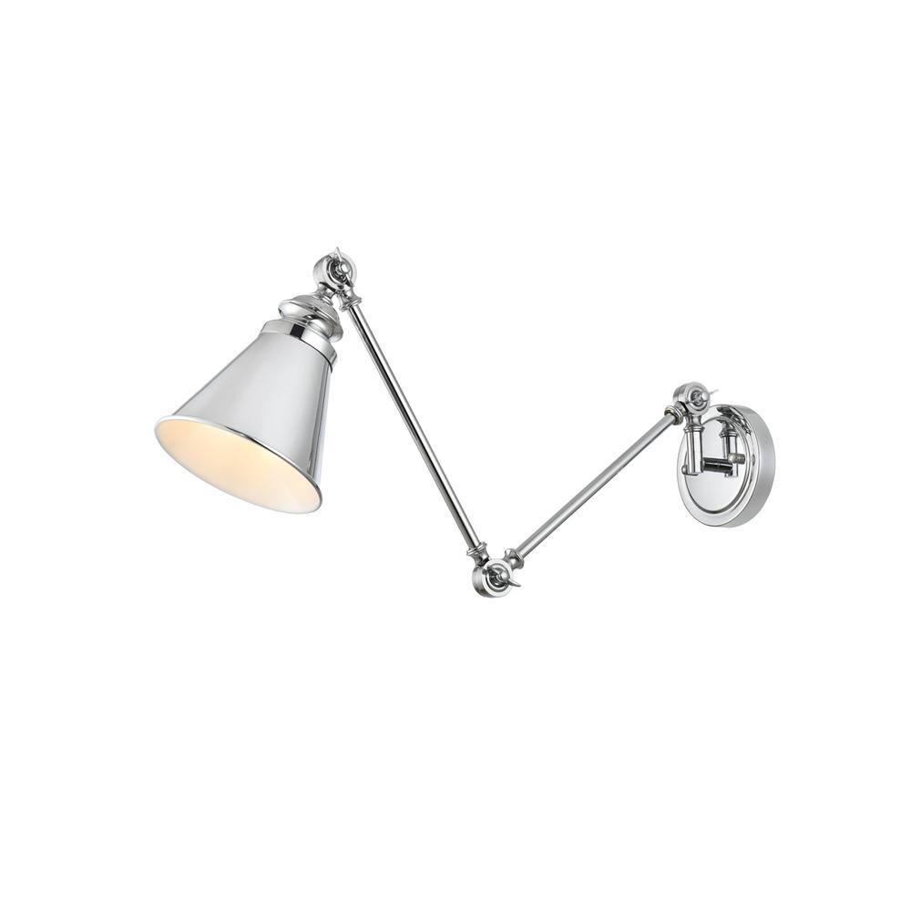 Alt View 3. Living District - Ledger 1 light Chrome swing arm wall sconce - Chrome.