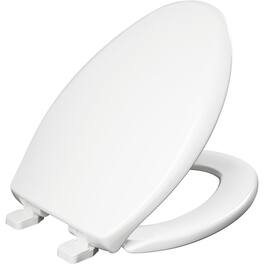 BEMIS - Kennan Elongated Plastic Toilet Seat Seat Fastening System, WhisperClose Hinge and Super Grip Bumpers - White