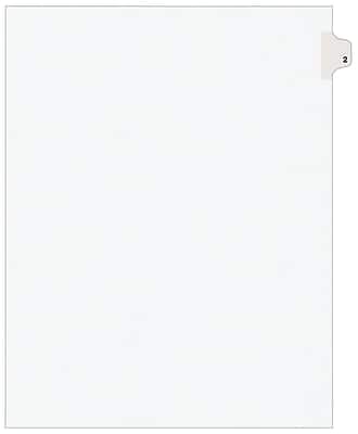 Front. Avery - Legal Pre-Printed Paper Dividers, Side Tab #2, Style, Letter Size, 25/Pack - White.