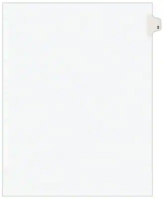Paper Divide Rd Avery Legal Pre Printed Paper Dividers, Side Tab #2, Style, Letter Size ...