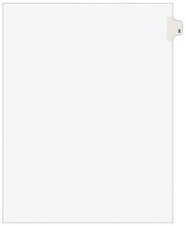 Avery - Legal Pre-Printed Paper Dividers, Side Tab #2, Style, Letter Size, 25/Pack - White