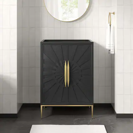 Front. Modway - Awaken Bathroom Cabinet Basin Not Included by Modway - Black.