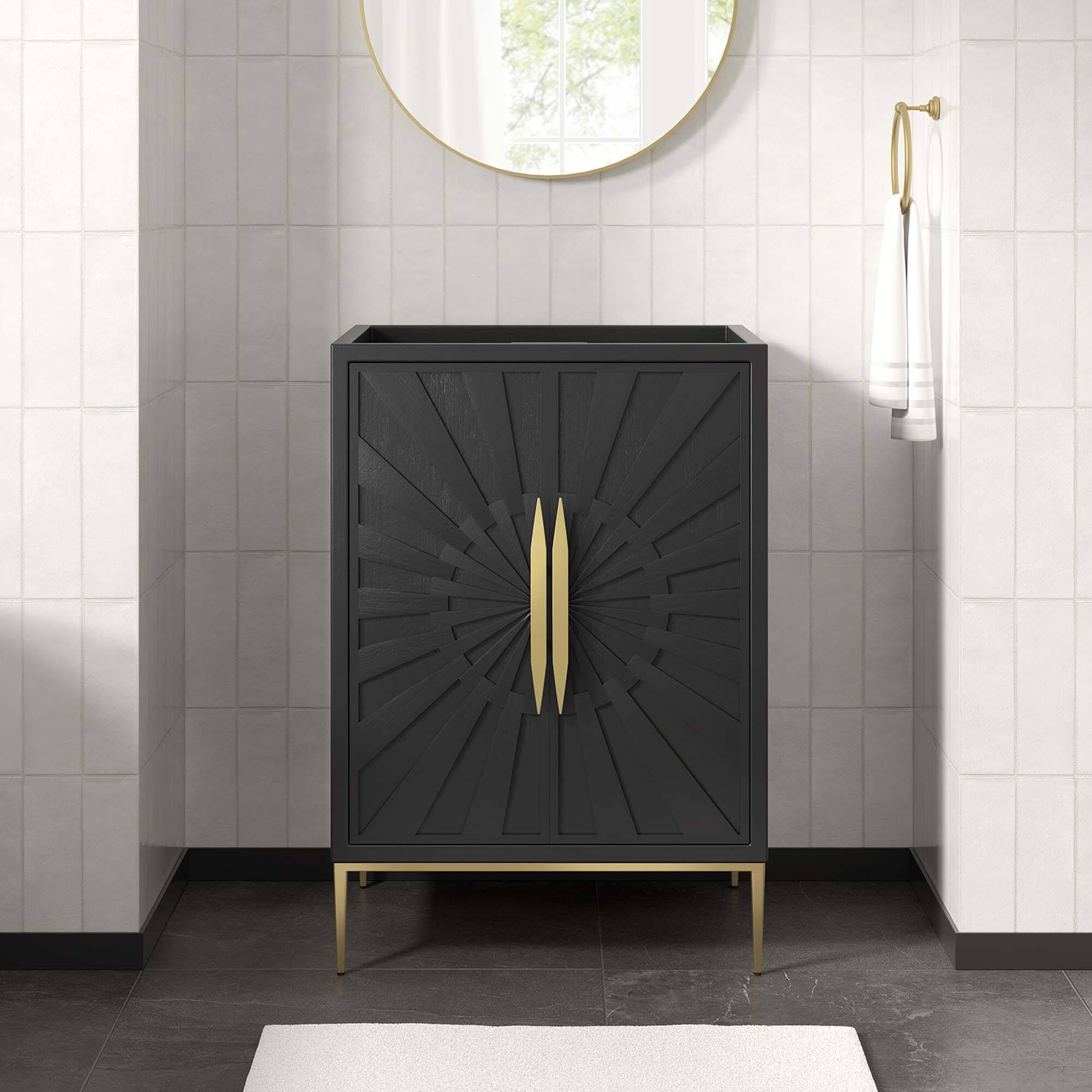 Front. Modway - Awaken Bathroom Cabinet Basin Not Included by Modway - Black.